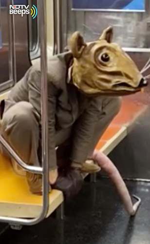 Man In Giant Rat Costume Rides NYC Subway. Bizarre Video Is Viral 