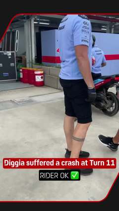 Diggia returns to the box after crash at Turn 11